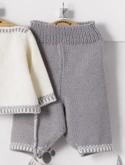 Pantalon à lisière bicolore 104-26 catalogue tricot les tous petits Plassard